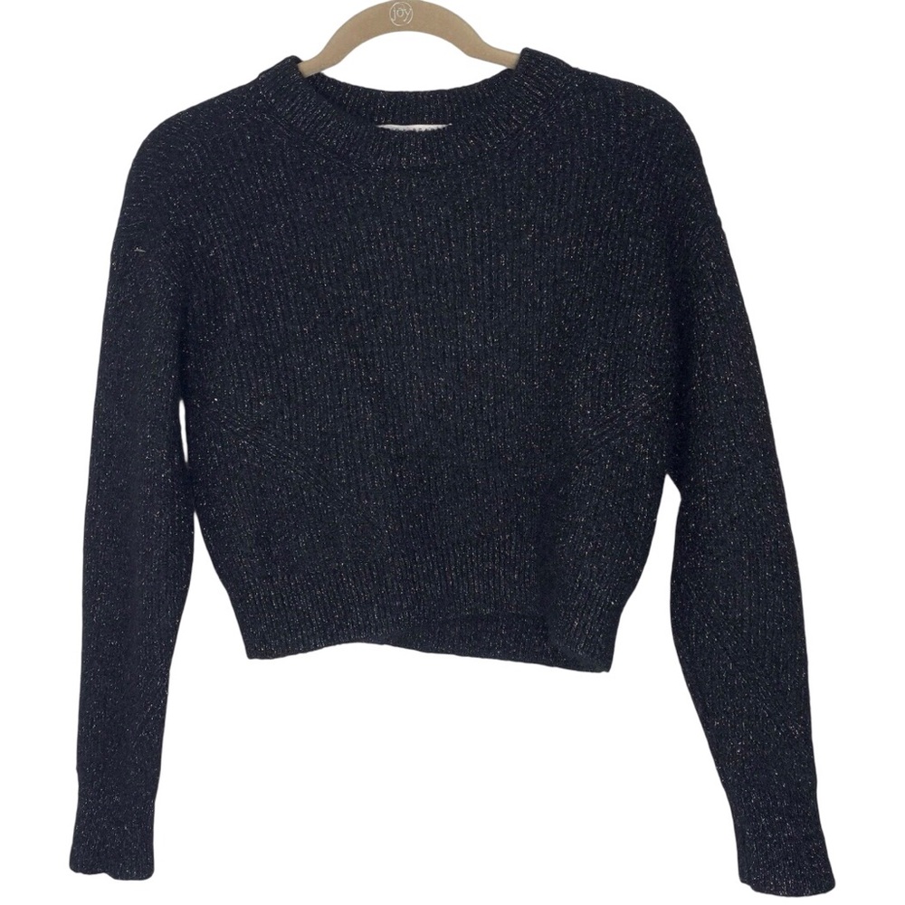 Veronica Beard Women’s size‎ XS Shimmer Black Crop Sweater oversized check meas